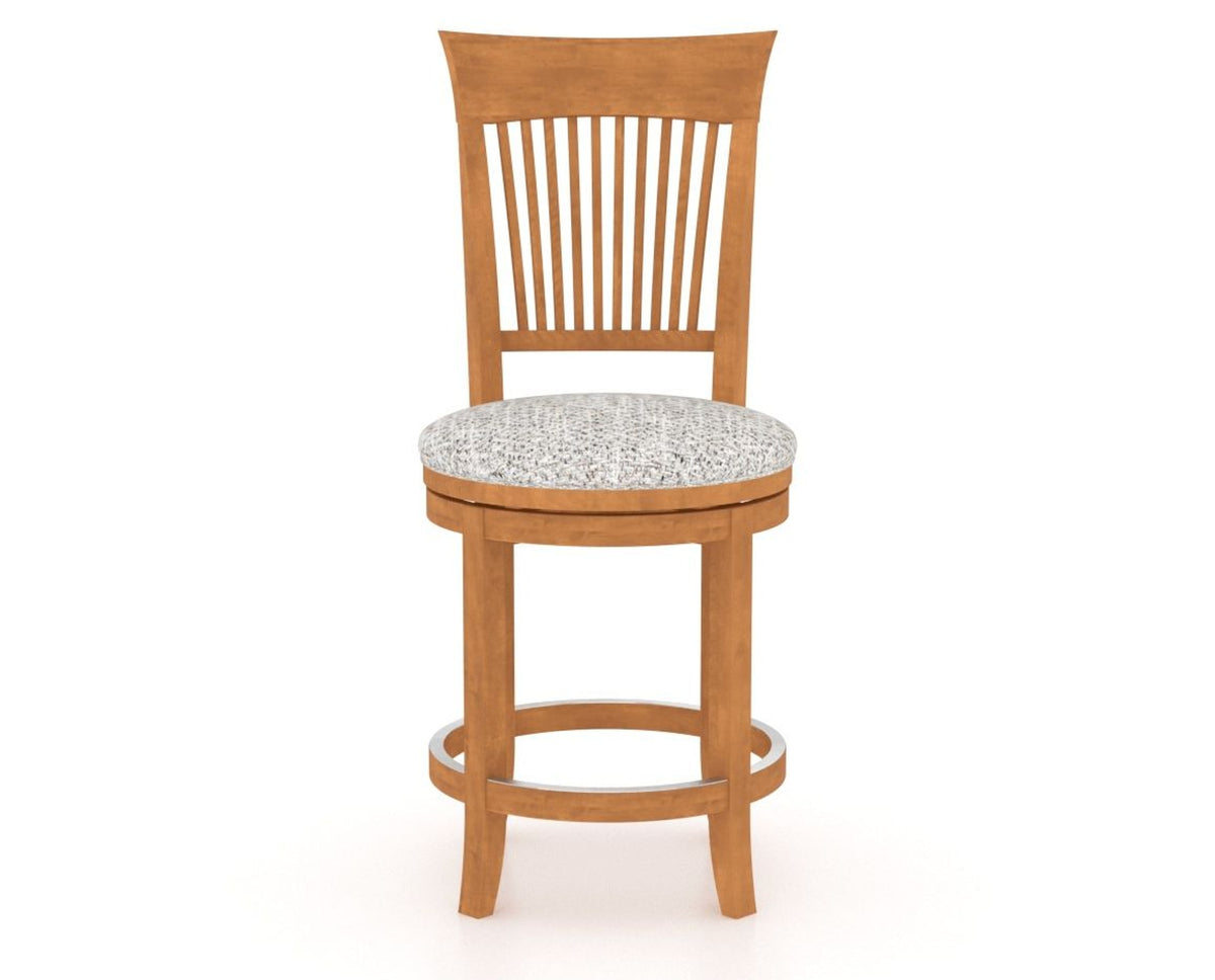 Canadel Upholstered Counter Stool 8270 in FP Crypton® and 01 Honey Washed and Swivel Base, front view