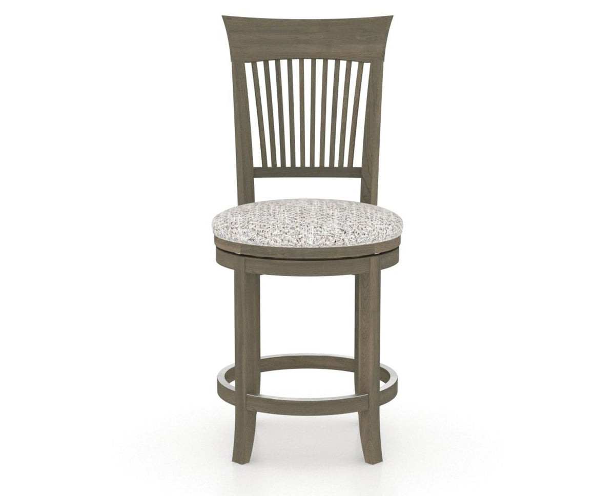 Canadel Upholstered Counter Stool 8270 in FP Crypton® and 08 Shadow and Swivel Base, front view