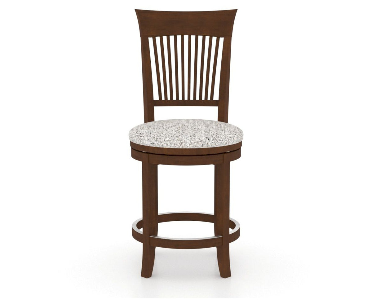 Canadel Upholstered Counter Stool 8270 in FP Crypton® and 19 Cognac Washed and Swivel Base, front view