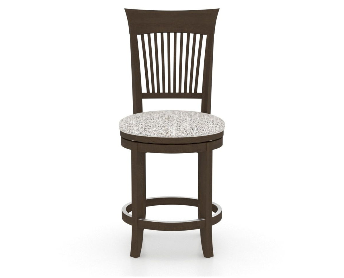 Canadel Upholstered Counter Stool 8270 in FP Crypton® and 29 Hazelnut Washed and Swivel Base, front view
