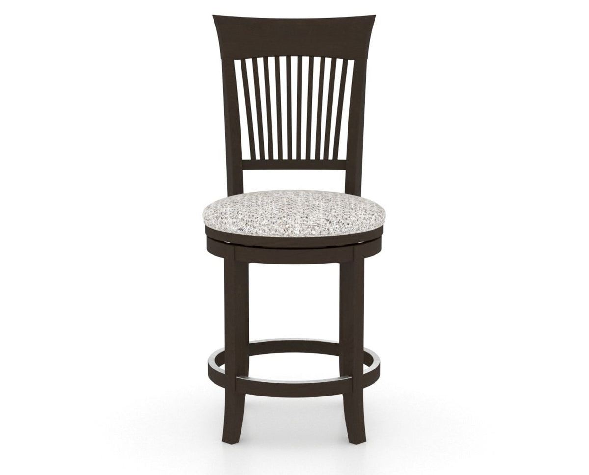 Canadel Upholstered Counter Stool 8270 in FP Crypton® and 59 Davy's Grey and Swivel Base, front view