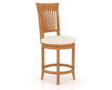 Canadel Upholstered Counter Stool 8270 in FT InsideOut® and 01 Honey Washed and Swivel Base, three-quarter view