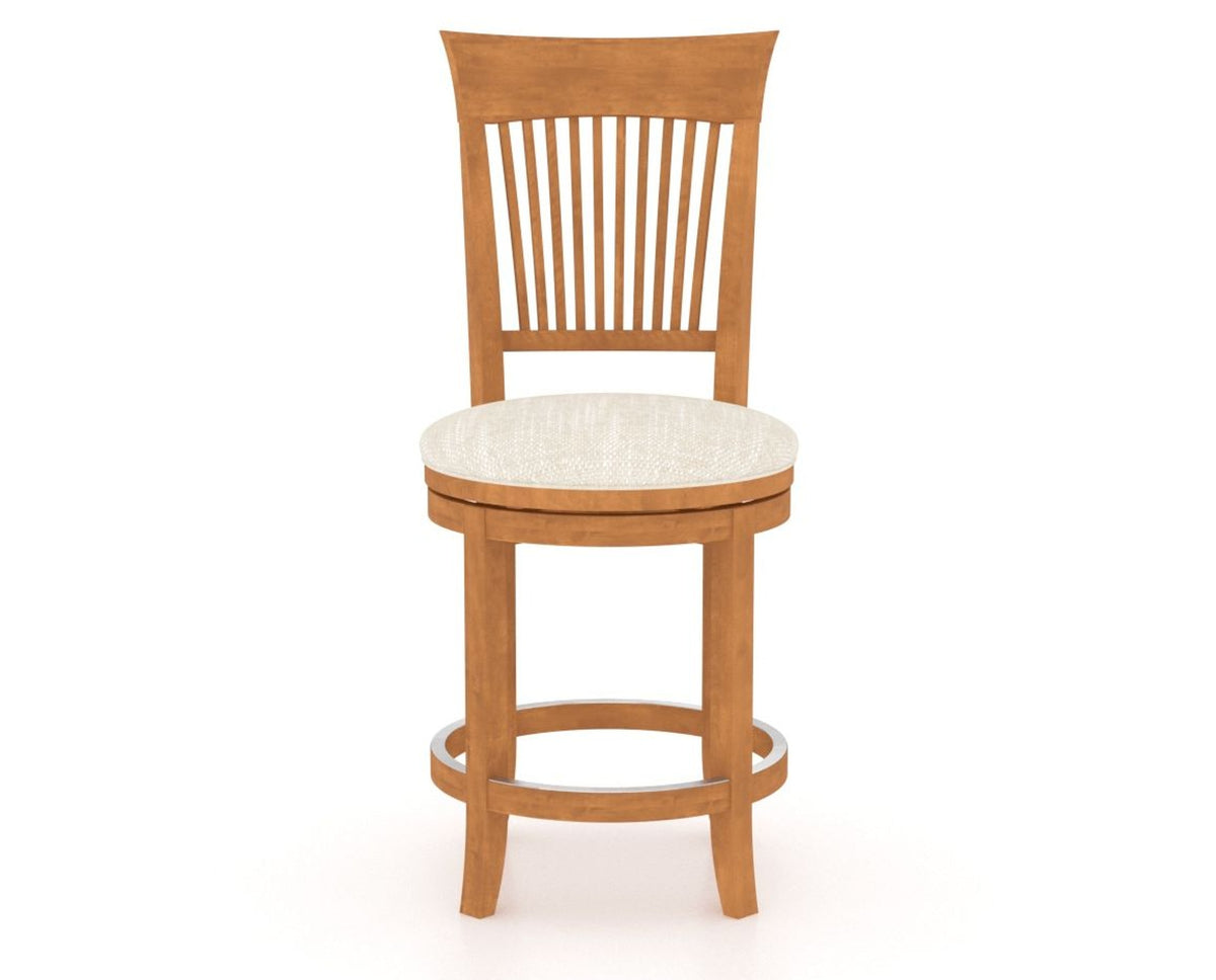 Canadel Upholstered Counter Stool 8270 in FT InsideOut® and 01 Honey Washed and Swivel Base, front view