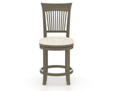 Canadel Upholstered Counter Stool 8270 in FT InsideOut® and 08 Shadow and Swivel Base, front view