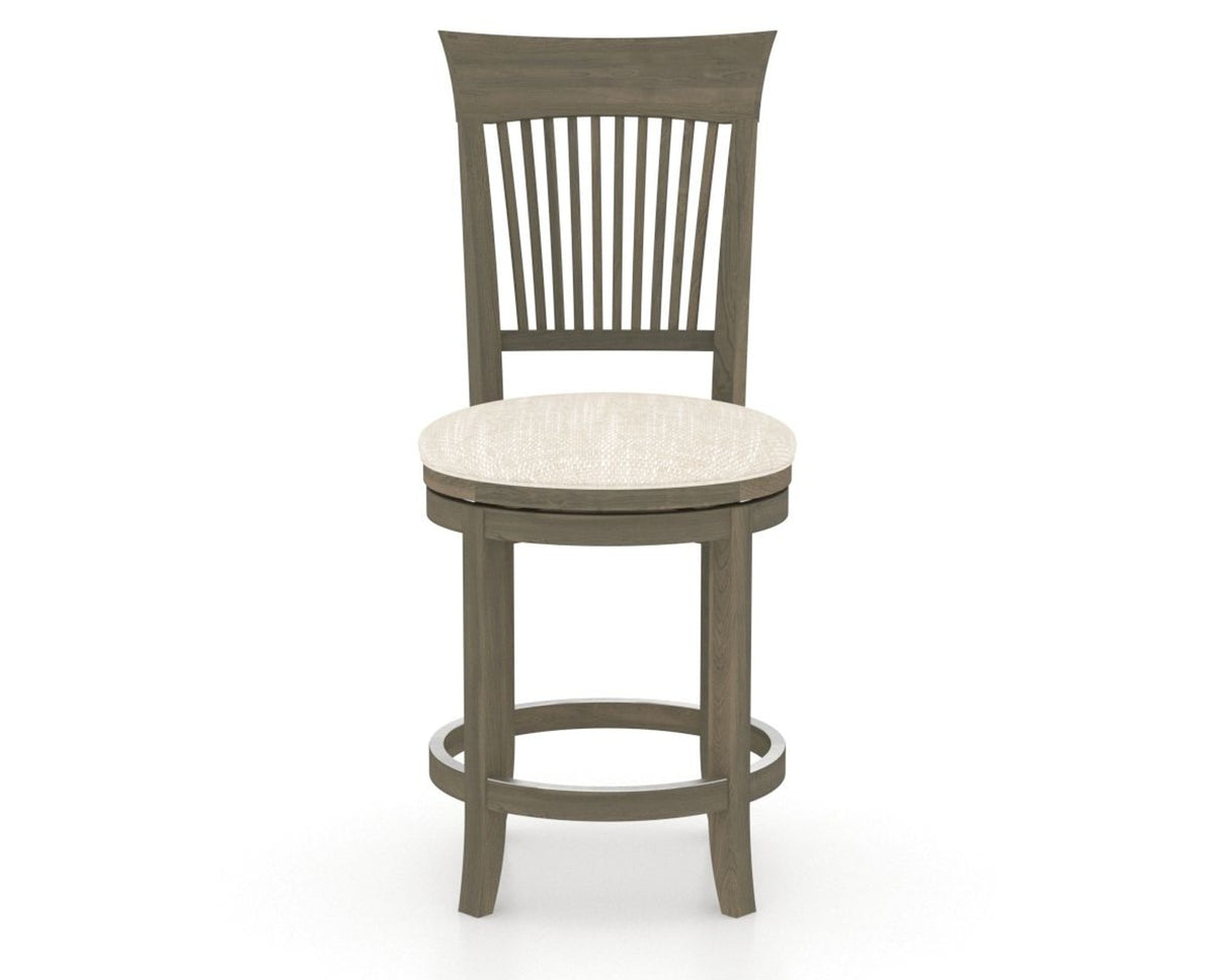 Canadel Upholstered Counter Stool 8270 in FT InsideOut® and 08 Shadow and Swivel Base, front view