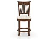 Canadel Upholstered Counter Stool 8270 in FT InsideOut® and 19 Cognac Washed and Swivel Base, front view
