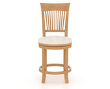 Canadel Upholstered Counter Stool 8270 in FT InsideOut® and 20 Caramel Washed and Swivel Base, front view