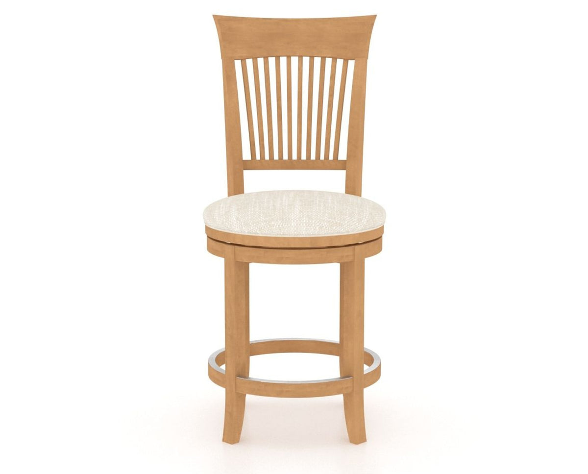 Canadel Upholstered Counter Stool 8270 in FT InsideOut® and 20 Caramel Washed and Swivel Base, front view