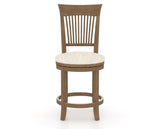 Canadel Upholstered Counter Stool 8270 in FT InsideOut® and 25 Pecan Washed and Swivel Base, front view