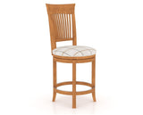 Canadel Upholstered Counter Stool 8270 in OZ Fabric and 01 Honey Washed and Swivel Base, three-quarter view