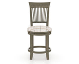 Canadel Upholstered Counter Stool 8270 in OZ Fabric and 08 Shadow and Swivel Base, front view