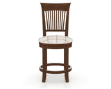 Canadel Upholstered Counter Stool 8270 in OZ Fabric and 19 Cognac Washed and Swivel Base, front view