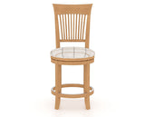 Canadel Upholstered Counter Stool 8270 in OZ Fabric and 20 Caramel Washed and Swivel Base, front view