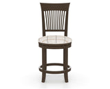 Canadel Upholstered Counter Stool 8270 in OZ Fabric and 29 Hazelnut Washed and Swivel Base, front view