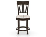 Canadel Upholstered Counter Stool 8270 in OZ Fabric and 59 Davy's Grey and Swivel Base, front view