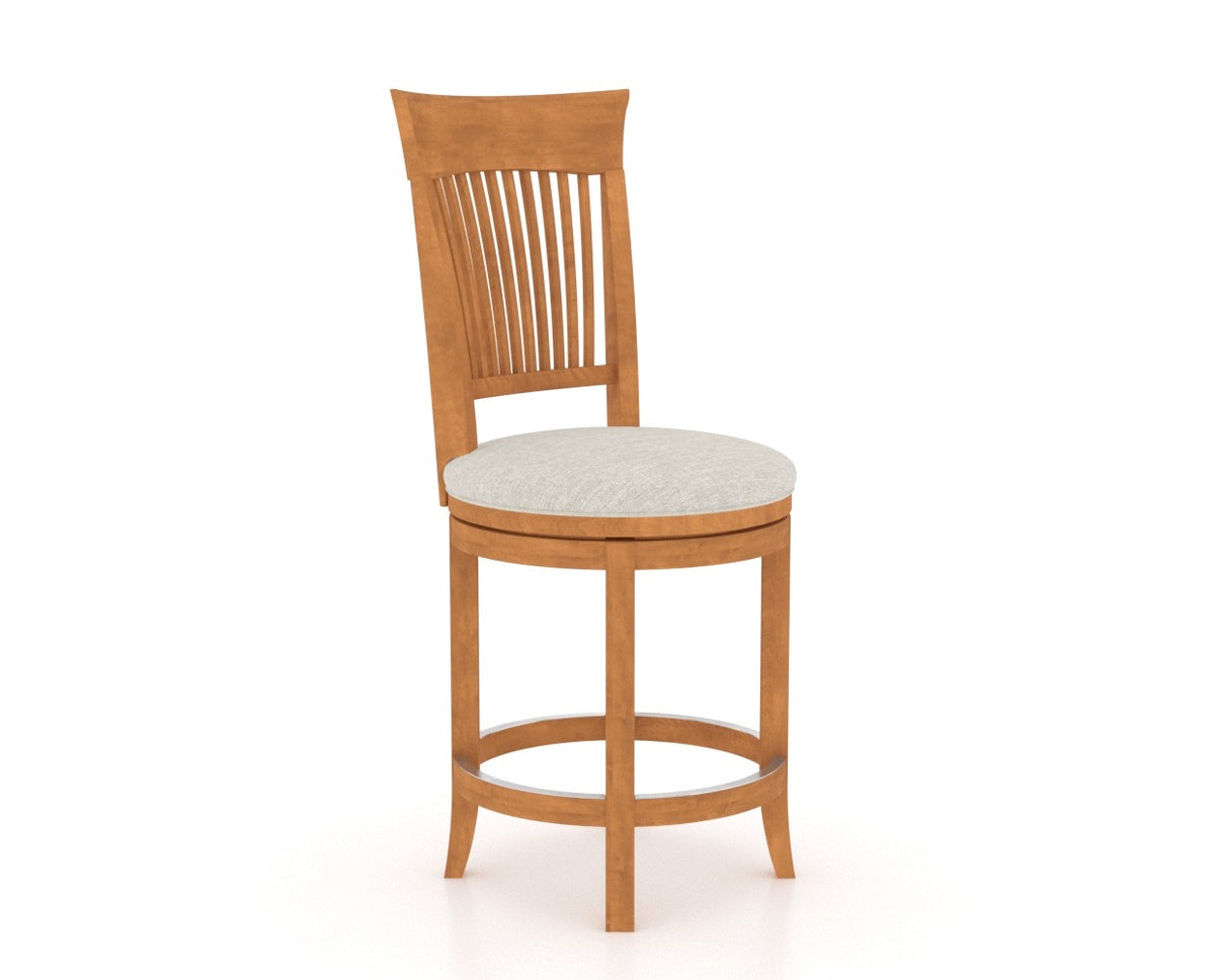 Canadel Upholstered Counter Stool 8270 in Swivel Base, three-quarter view