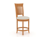 Canadel Upholstered Counter Stool 8270 in Swivel Base, three-quarter view