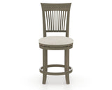 Canadel Upholstered Counter Stool 8270 in TB Fabric and 08 Shadow and Swivel Base, front view