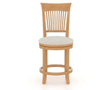 Canadel Upholstered Counter Stool 8270 in TB Fabric and 20 Caramel Washed and Swivel Base, front view