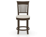 Canadel Upholstered Counter Stool 8270 in TB Fabric and 29 Hazelnut Washed and Swivel Base, front view