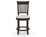Canadel Upholstered Counter Stool 8270 in TB Fabric and 59 Davy's Grey and Swivel Base, front view