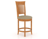 Canadel Upholstered Counter Stool 8270 in XY Faux Leather and 01 Honey Washed and Swivel Base, three-quarter view