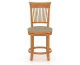 Canadel Upholstered Counter Stool 8270 in XY Faux Leather and 01 Honey Washed and Swivel Base, front view