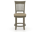 Canadel Upholstered Counter Stool 8270 in XY Faux Leather and 08 Shadow and Swivel Base, front view