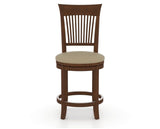 Canadel Upholstered Counter Stool 8270 in XY Faux Leather and 19 Cognac Washed and Swivel Base, front view