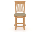 Canadel Upholstered Counter Stool 8270 in XY Faux Leather and 20 Caramel Washed and Swivel Base, front view