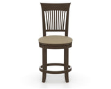 Canadel Upholstered Counter Stool 8270 in XY Faux Leather and 29 Hazelnut Washed and Swivel Base, front view