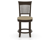 Canadel Upholstered Counter Stool 8270 in XY Faux Leather and 59 Davy's Grey and Swivel Base, front view