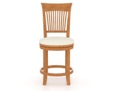 Canadel Upholstered Counter Stool 8270 in YJ Faux Leather and 01 Honey Washed and Swivel Base, front view