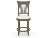 Canadel Upholstered Counter Stool 8270 in YJ Faux Leather and 08 Shadow and Swivel Base, front view
