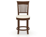 Canadel Upholstered Counter Stool 8270 in YJ Faux Leather and 19 Cognac Washed and Swivel Base, front view