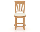 Canadel Upholstered Counter Stool 8270 in YJ Faux Leather and 20 Caramel Washed and Swivel Base, front view