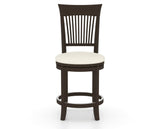 Canadel Upholstered Counter Stool 8270 in YJ Faux Leather and 59 Davy's Grey and Swivel Base, front view