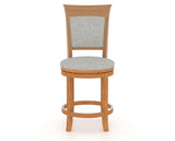 Canadel Upholstered Counter Stool 8274 in 7C Fabric and 01 Honey Washed and Swivel Base, front view
