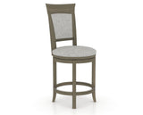 Canadel Upholstered Counter Stool 8274 in 7C Fabric and 08 Shadow and Swivel Base, three-quarter view