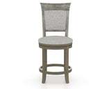 Canadel Upholstered Counter Stool 8274 in 7C Fabric and 08 Shadow and Swivel Base, front view