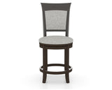 Canadel Upholstered Counter Stool 8274 in 7C Fabric and 59 Davy's Grey and Swivel Base, front view