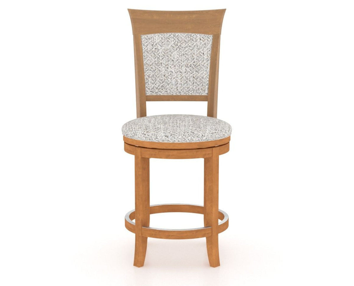 Canadel Upholstered Counter Stool 8274 in FP Crypton® and 01 Honey Washed and Swivel Base, front view