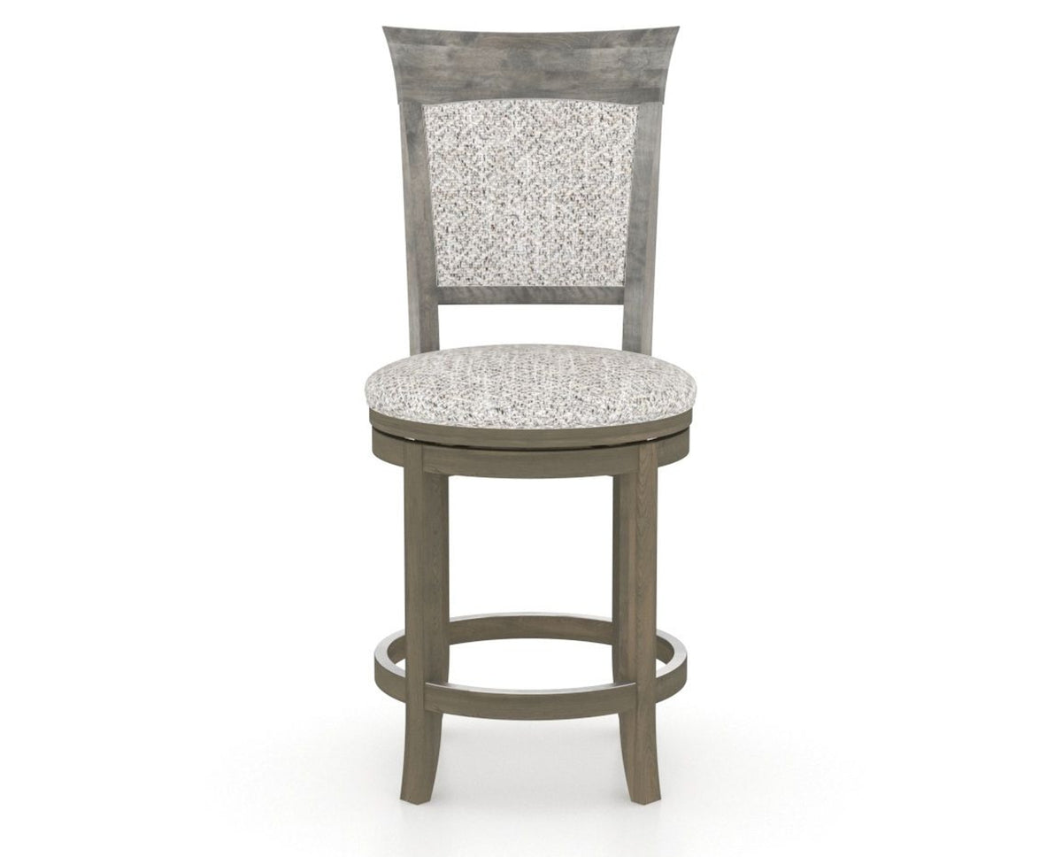 Canadel Upholstered Counter Stool 8274 in FP Crypton® and 08 Shadow and Swivel Base, front view