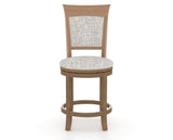 Canadel Upholstered Counter Stool 8274 in FP Crypton® and 25 Pecan Washed and Swivel Base, front view