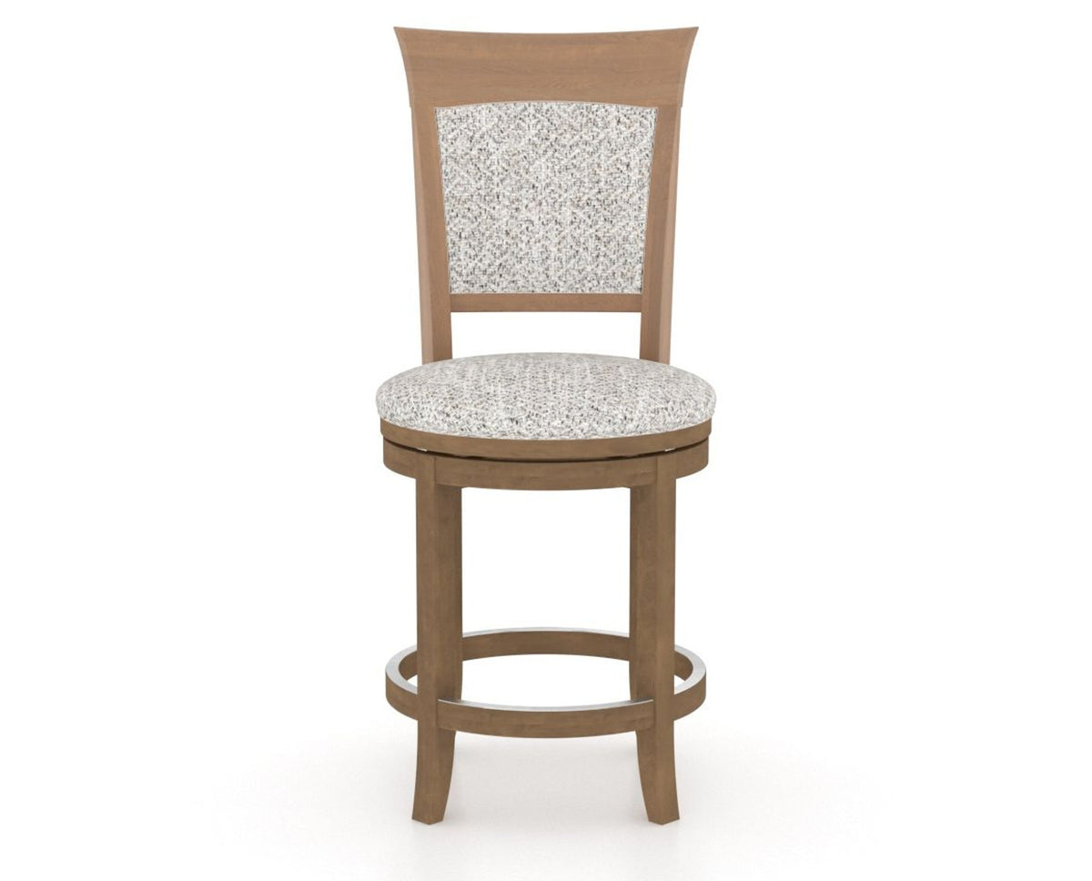 Canadel Upholstered Counter Stool 8274 in FP Crypton® and 25 Pecan Washed and Swivel Base, front view