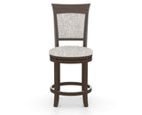 Canadel Upholstered Counter Stool 8274 in FP Crypton® and 29 Hazelnut Washed and Swivel Base, front view
