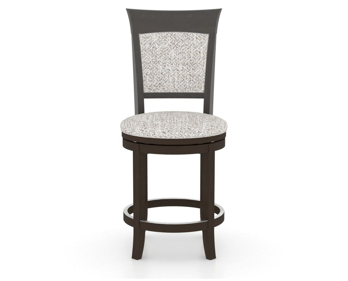 Canadel Upholstered Counter Stool 8274 in FP Crypton® and 59 Davy's Grey and Swivel Base, front view