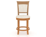 Canadel Upholstered Counter Stool 8274 in FT InsideOut® and 01 Honey Washed and Swivel Base, front view