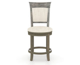 Canadel Upholstered Counter Stool 8274 in FT InsideOut® and 08 Shadow and Swivel Base, front view
