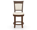 Canadel Upholstered Counter Stool 8274 in FT InsideOut® and 19 Cognac Washed and Swivel Base, front view